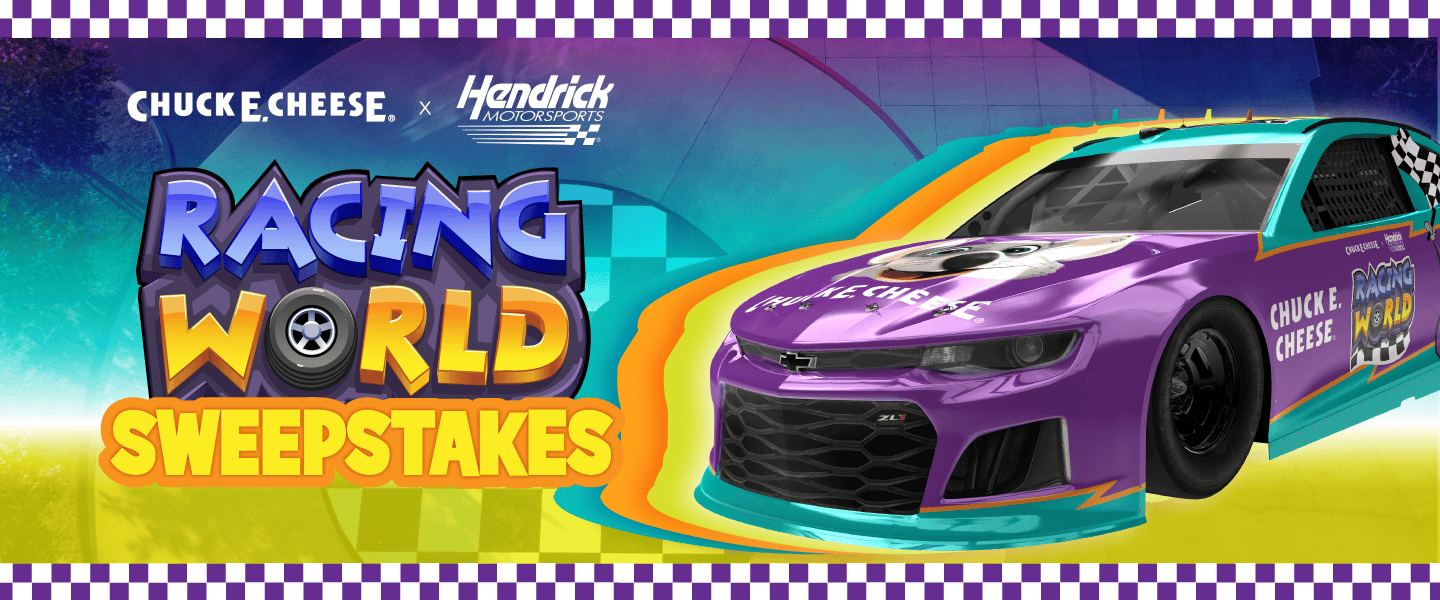 racing world logo with purple racing car