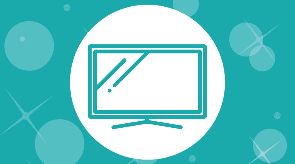 Stylized television on turquoise background