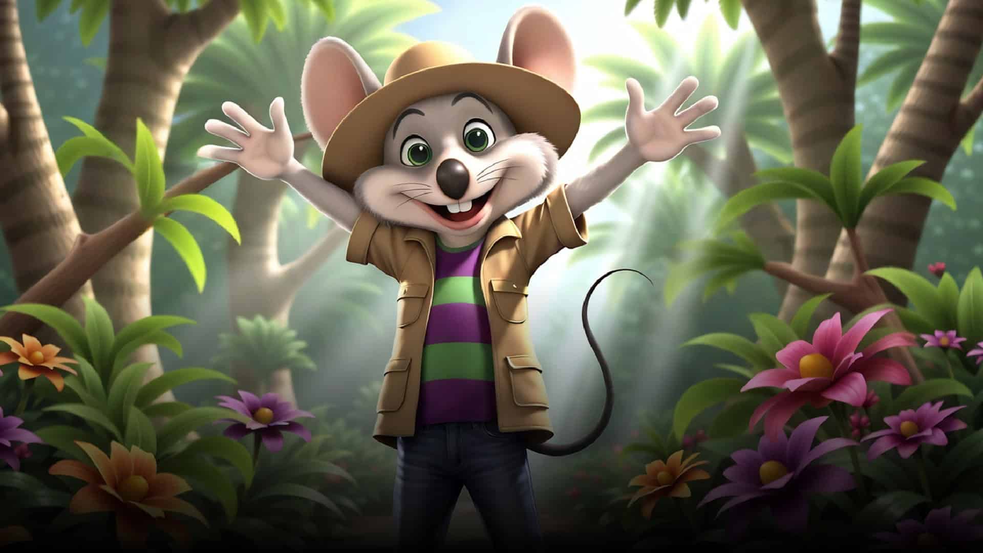 Adventure Chuck E. Cheese in jungle setting