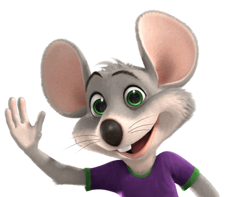 Chuck E Cheese waving hello
