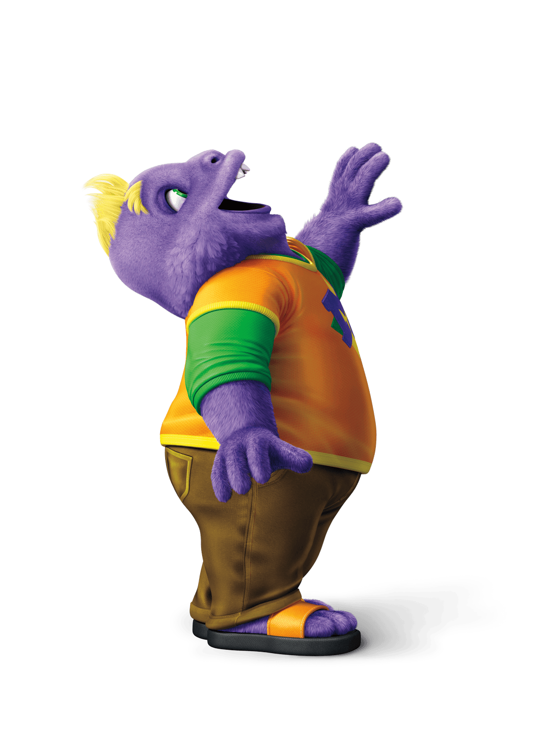 Character named Munch looking upwards