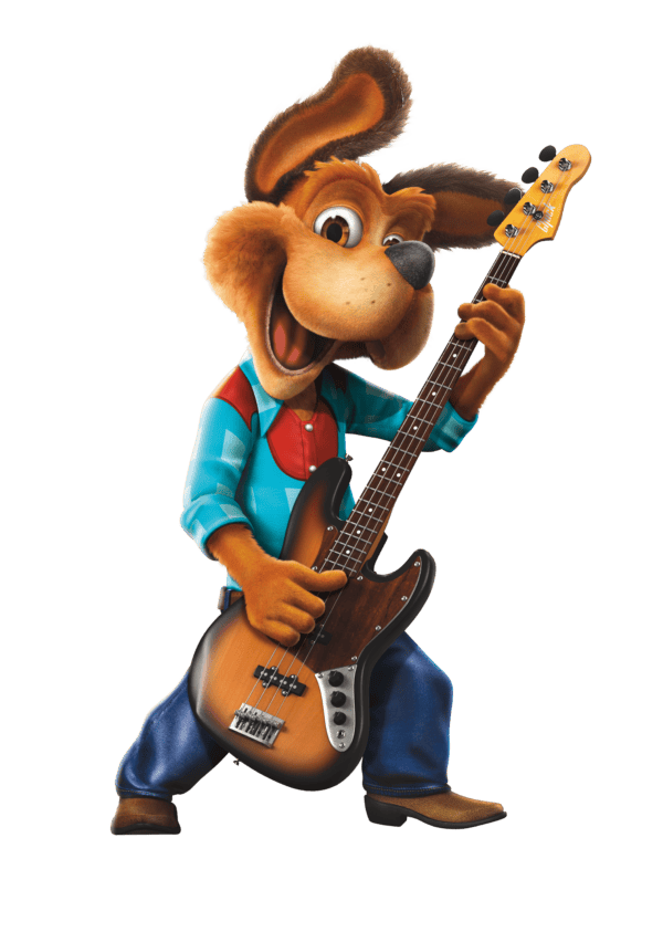 Jasper playing bass guitar