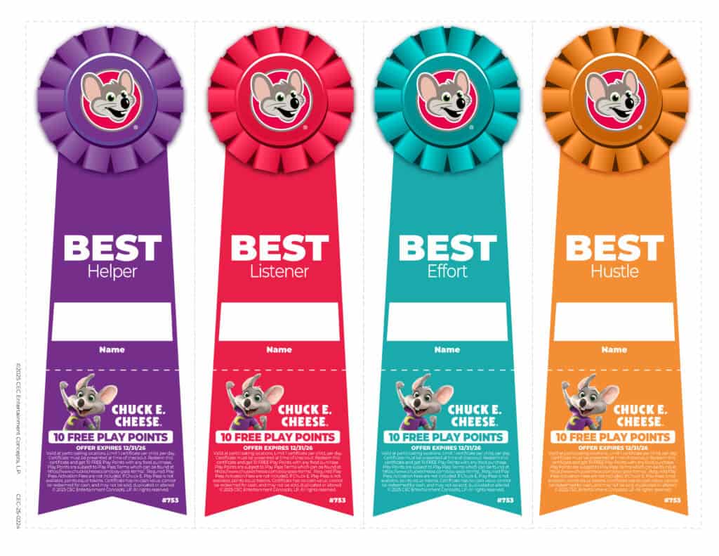 Colorful award ribbons for kids